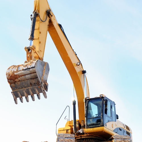 Excavator on a clear day.