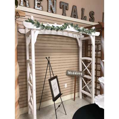 White Wood Wedding Arch
