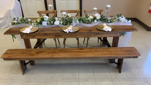 8' Farm Tables with folding legs